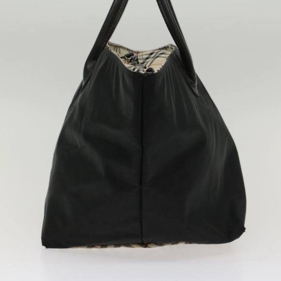 BURBERRY Nova Check Blue Label Hand Bag Nylon Leather Beige Brown Auth bs7887 - Picture 4 of 16